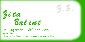 zita balint business card